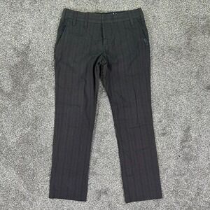 G-Star Raw Pinstripe Slim Fit Pants Men 30x30 Dark Gray Black Strap Waist Buckle